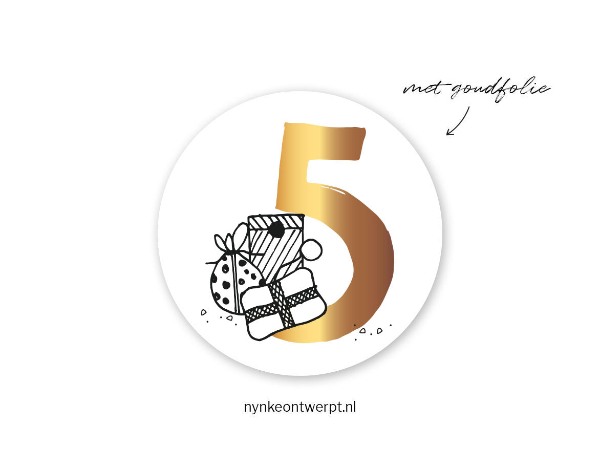 Sticker | 5 december| 10 stuks