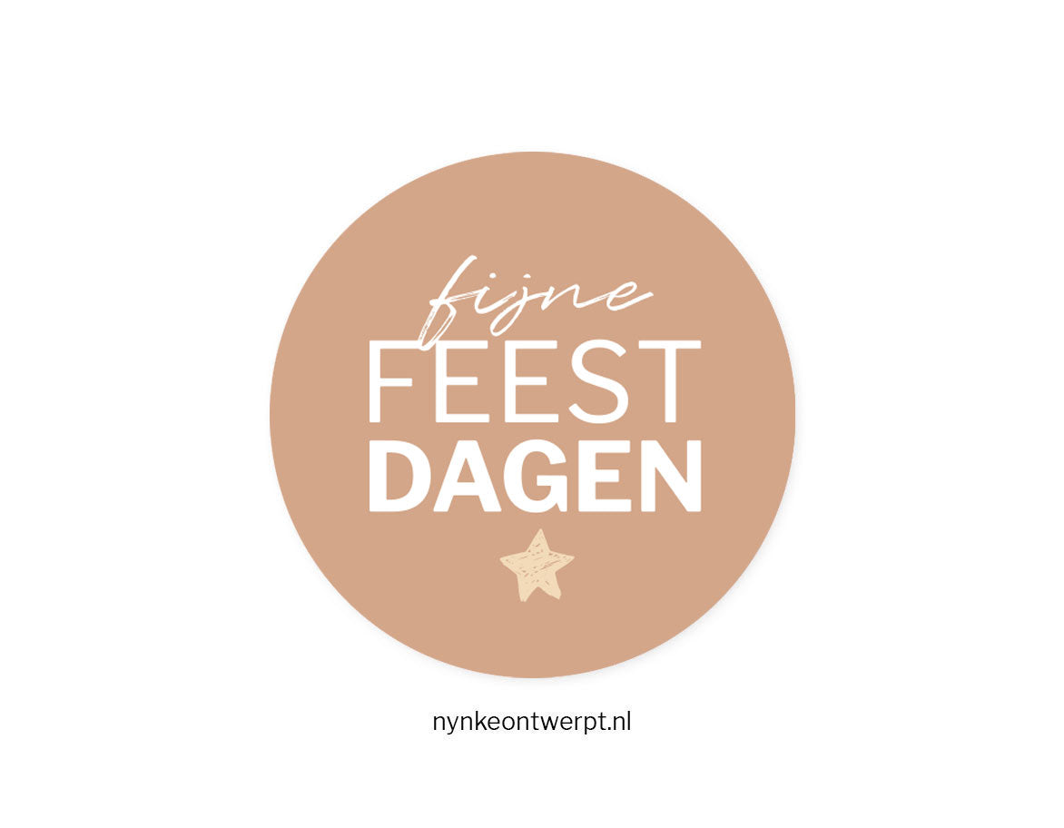 Sticker | Fijne feestdagen - Bruin | 10 stuks