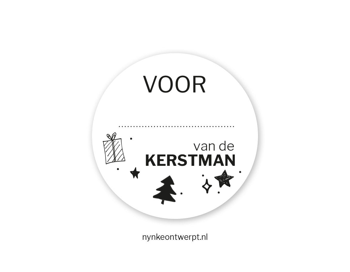 Sticker | Voor... van de kerstman | 10 stuks