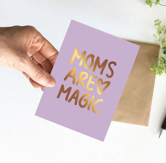 Kaart | Met Goudfolie | Moms are magic