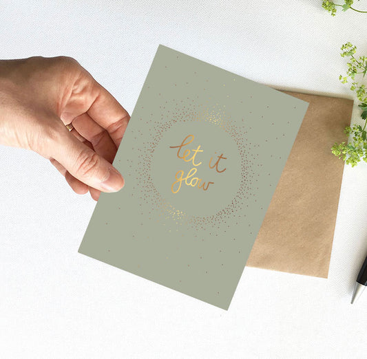 Kaart | Met goudfolie | Let it glow