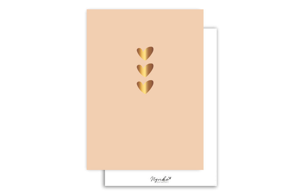 Kaart | Met Goudfolie | Hartjes Yellow