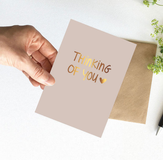 Kaart | Met Goudfolie | Thinking of you