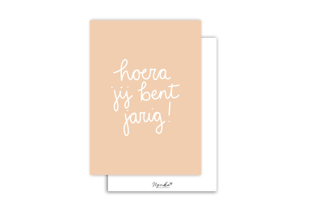 Kaart | Hoera jij bent jarig - oranje