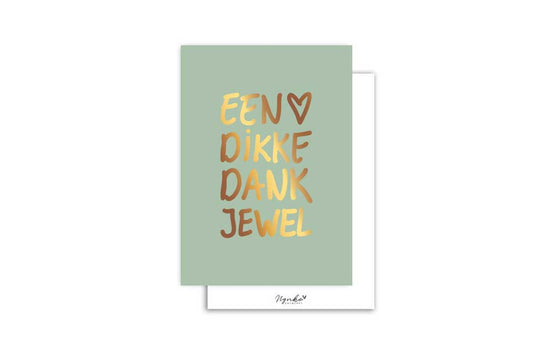 Mini kaart | Met goudfolie | Een dikke dankjewel