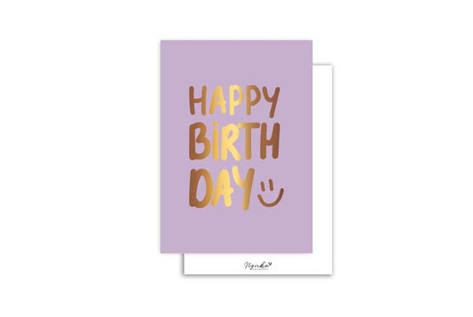 Mini kaart | Met goudfolie | Happy birthday