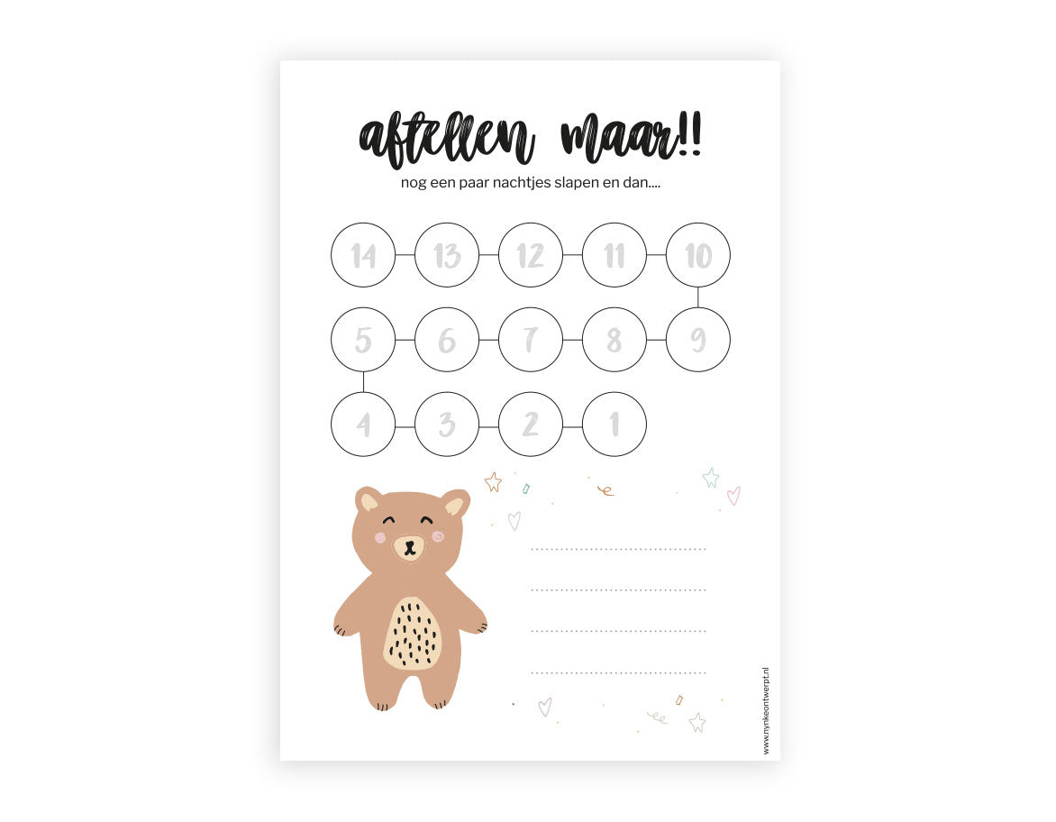 Aftelkalender A4 | Zelf in te vullen