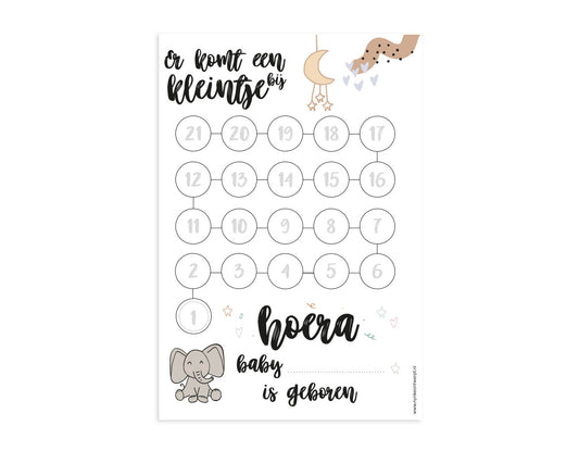 Aftelkalender A4 | Er komt een kleintje bij