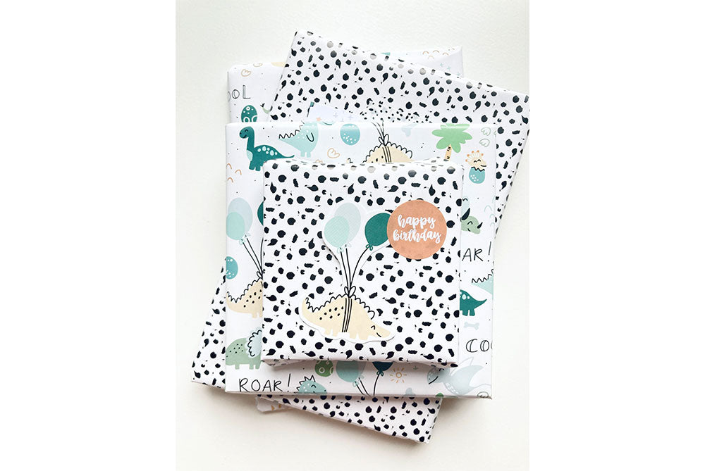 Kadopapier | 1+2 GRATIS | Dino's | 3 vellen