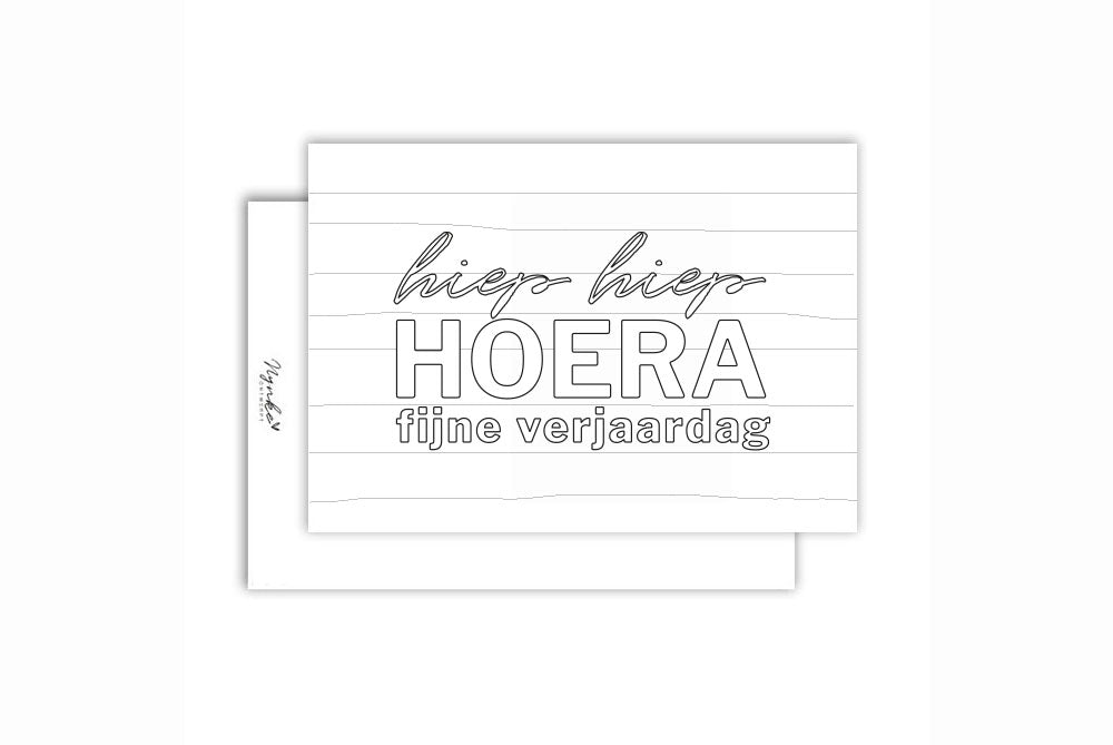Inkleurkaart | Hiep hiep hoera