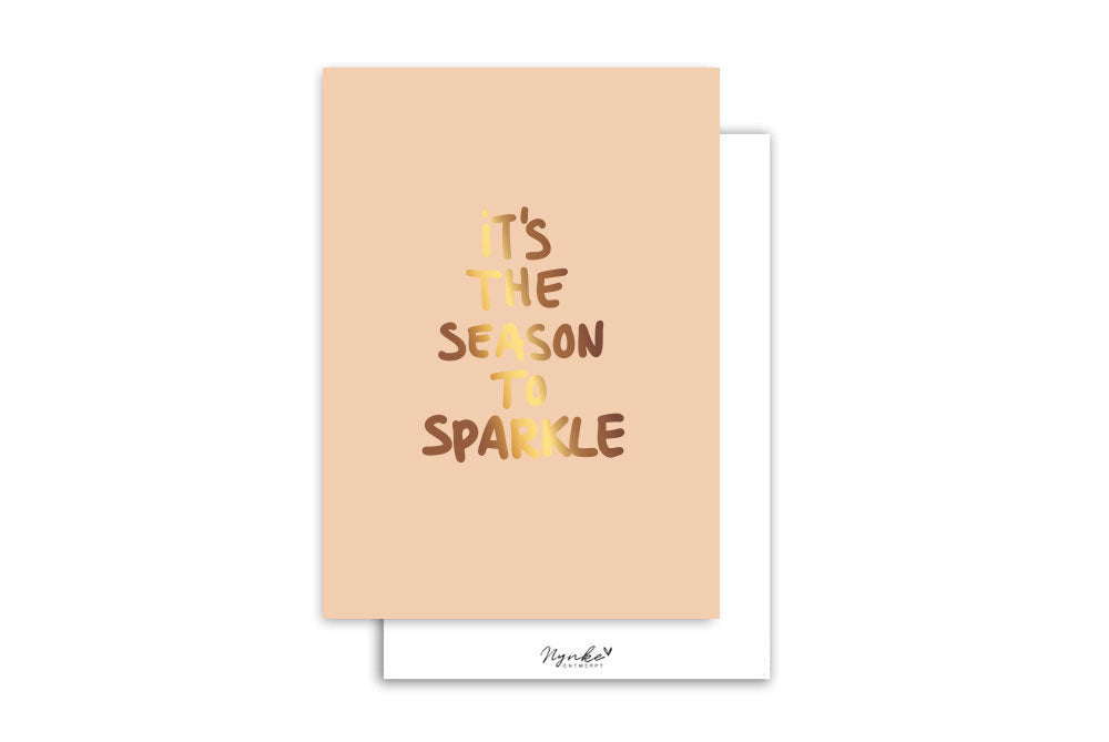 Kaart | It's the season to sparkle | Goudfolie