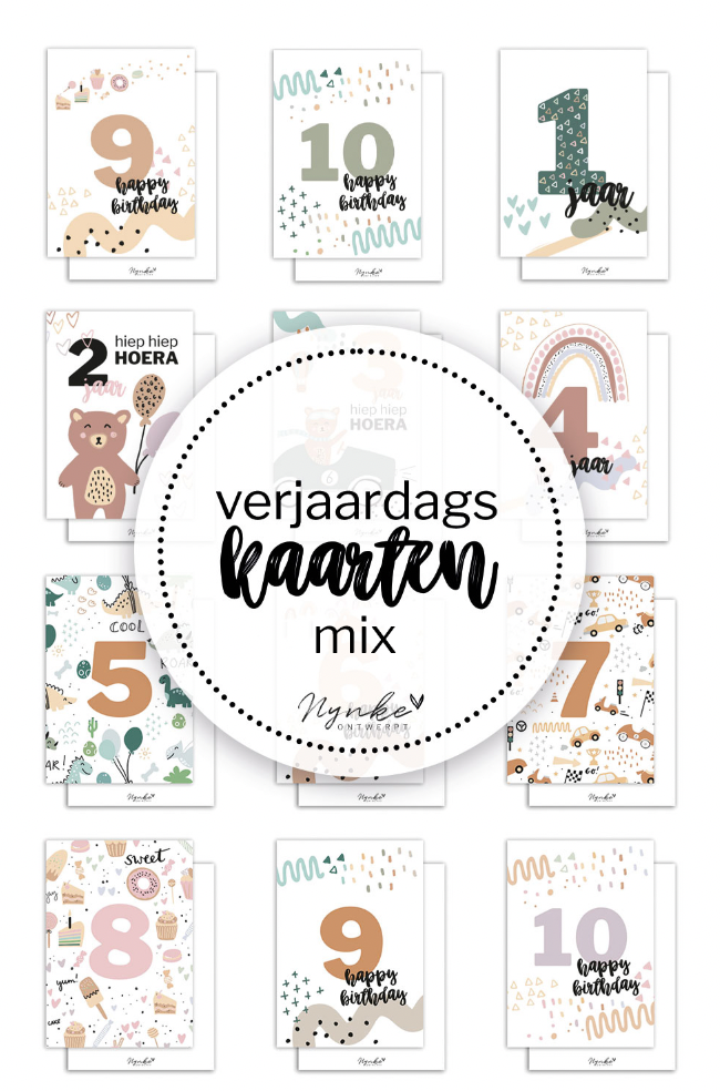 Verjaardagkaarten mix