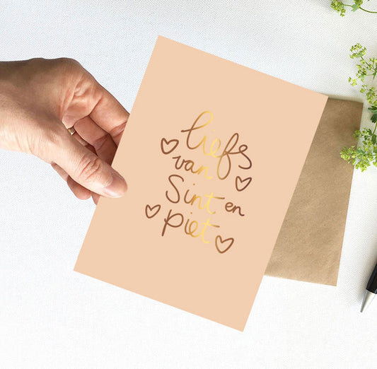 Kaart | Liefs van Sint & Piet | Goudfolie