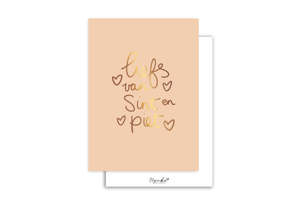 Kaart | Liefs van Sint & Piet | Goudfolie