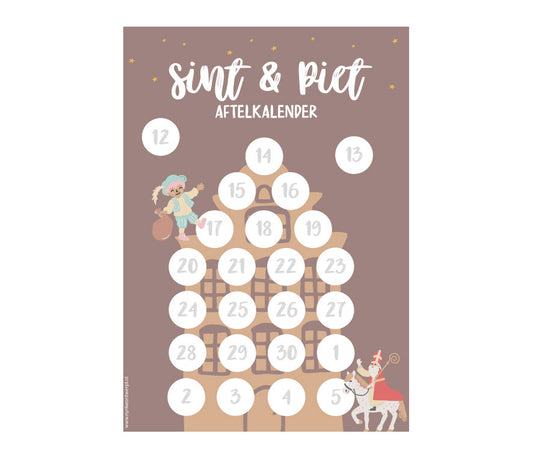 Sinterklaas Aftelkalender | Printable | Aftellen tot 5 december