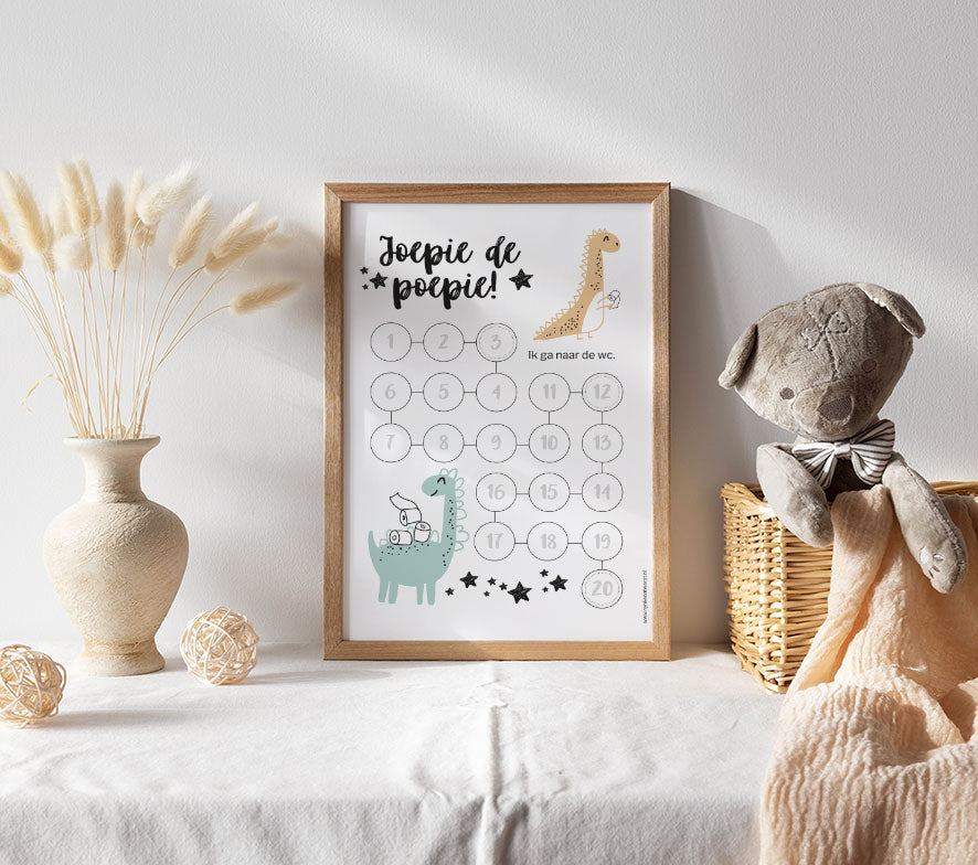 Aftelkalender A4 | Jongens | Zindelijkheid | Plassie en poepie