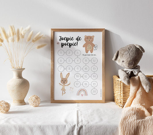 Aftelkalender A4 | Meisjes | Zindelijkheid | Plassie en poepie