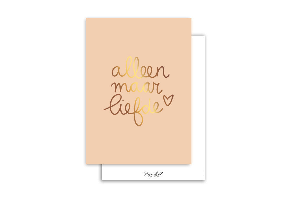 Kaart | Met goudfolie | Alleen maar liefde