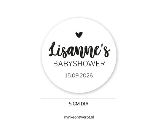 Babyshower sticker | Gepersonaliseerd | Sierlijk