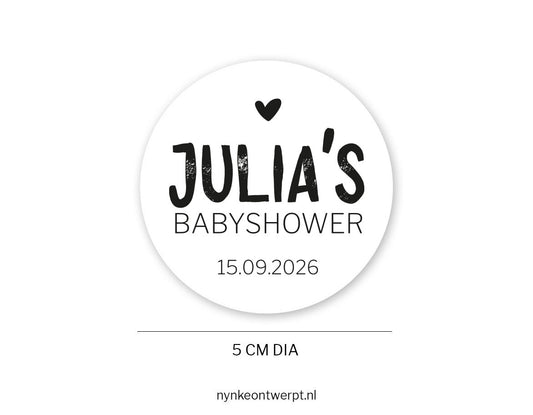 Babyshower sticker | Gepersonaliseerd | Stoer | 10 stuks