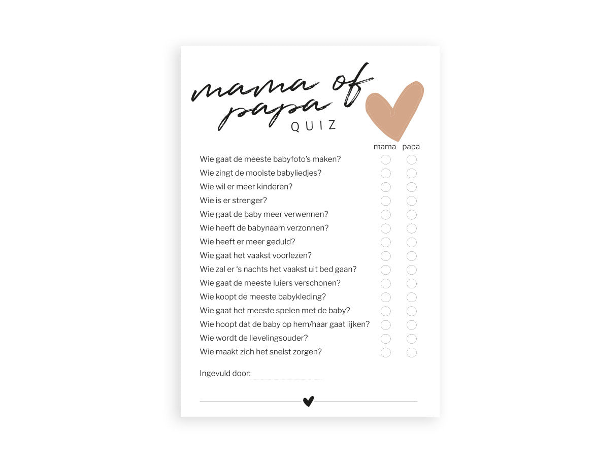 Babyshower Quiz | Printable