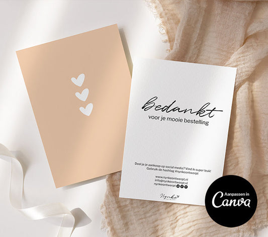 Bedankt kaartje | Aanpassen in Canva | Printable