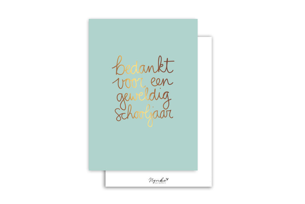 Kaart | Met goudfolie | Bedankt voor een geweldig schooljaar
