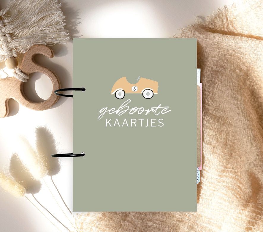 Bewaarbundel | Geboortekaartjes | Auto groen