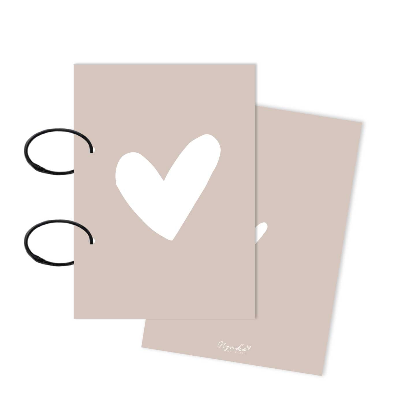 Bewaarbundel | Hart | Taupe-grijs