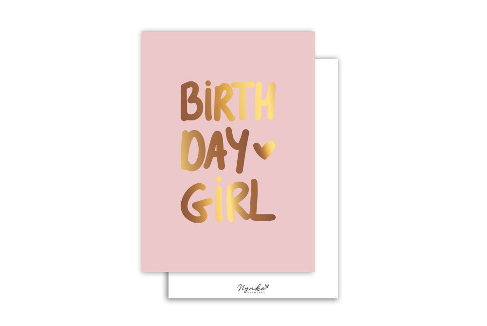 Kaart | Met goudfolie | Birthday girl