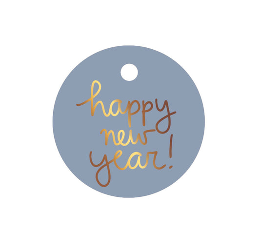 Cadeaulabel | Met goudfolie | Happy new year