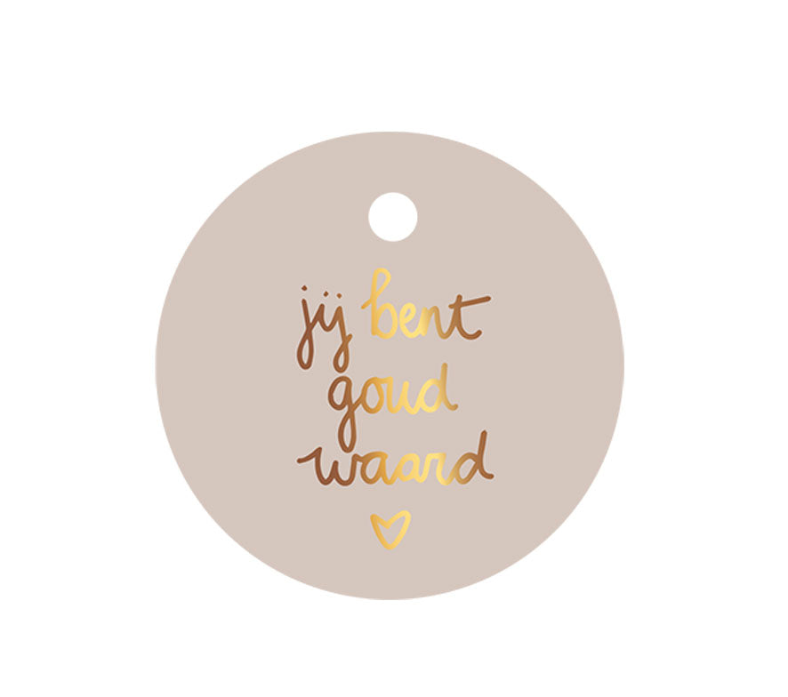 Cadeaulabel | Met goudfolie | Jij bent goud waard