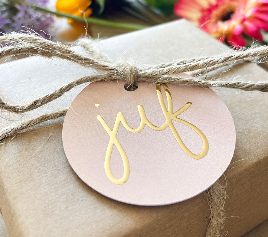 Cadeaulabel | Met goudfolie | Juf
