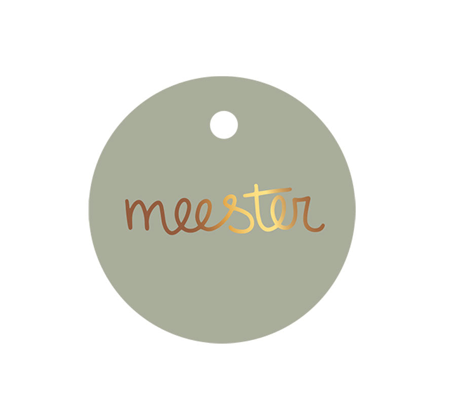 Cadeaulabel | Met goudfolie | Meester