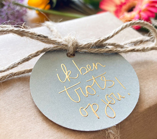 Cadeaulabel | Met goudfolie | Ik ben trots op jou