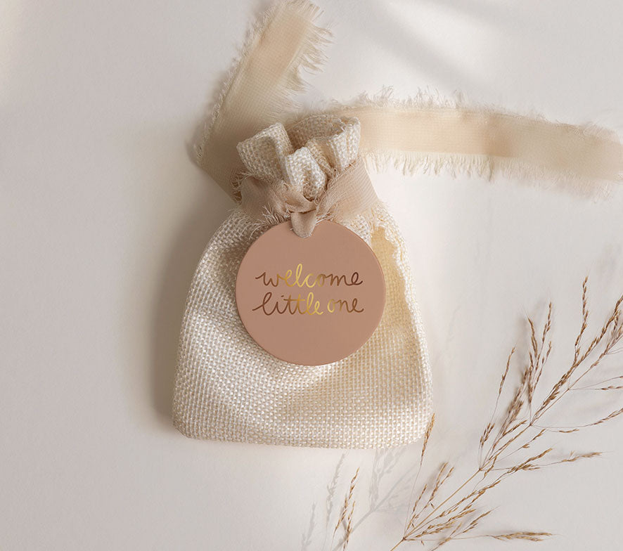 Cadeaulabel | Met goudfolie | Welcome little one