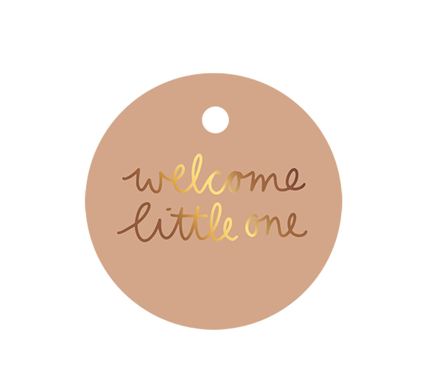 Cadeaulabel | Met goudfolie | Welcome little one