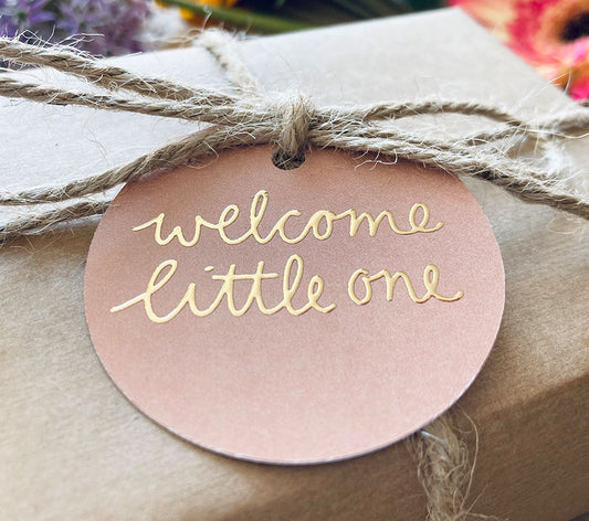 Cadeaulabel | Met goudfolie | Welcome little one