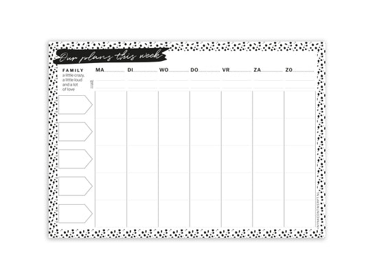 Familieplanner printable | 5 Gezinsleden
