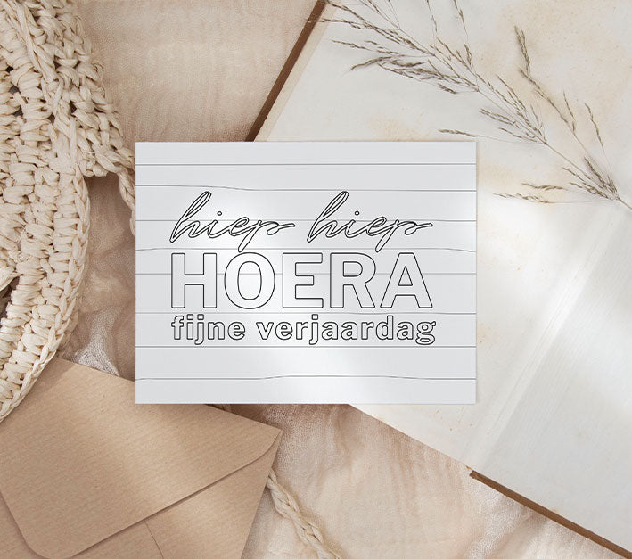 Inkleurkaart | Hiep hiep hoera
