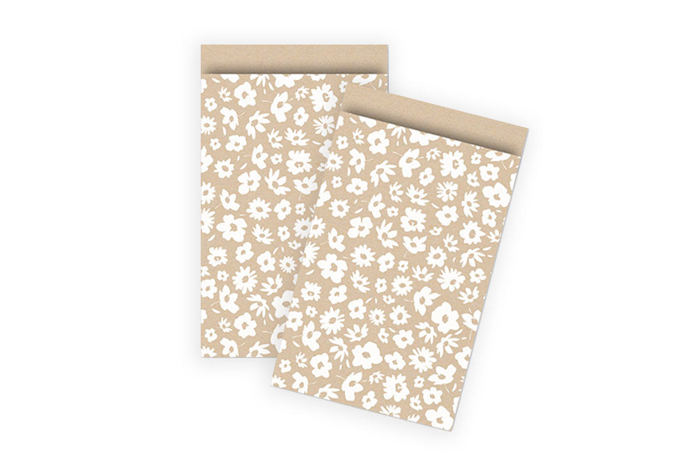 Kadozakjes bloemen Kraft | 12x19cm | 5 stuks