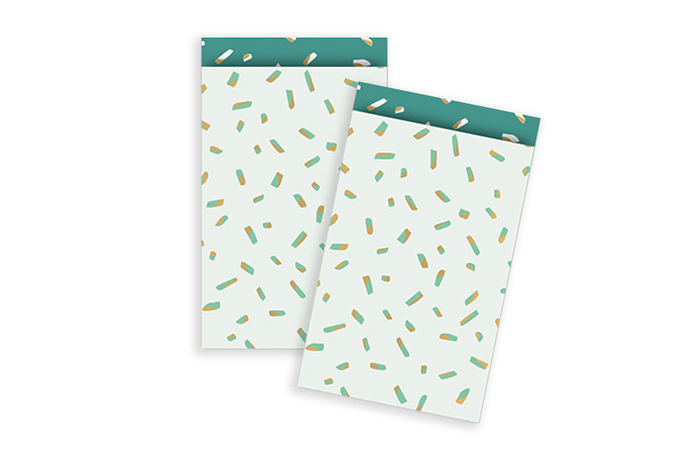 Kadozakjes confetti - groen | 12x19cm | 5 stuks