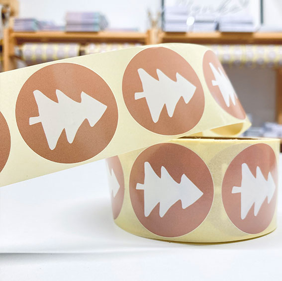 Sticker | Kerstboom - Bruin | 10 stuks