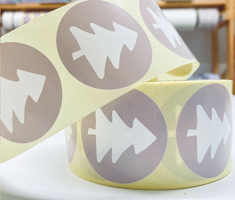 Sticker | Kerstboom - Grijs | 10 stuks