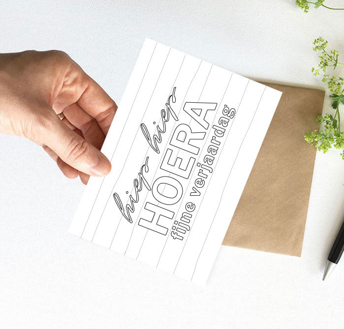 Inkleurkaart | Hiep hiep hoera