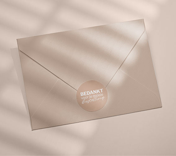 Sticker | Bedankt voor je mooie bestelling - Bruin | 10 stuks