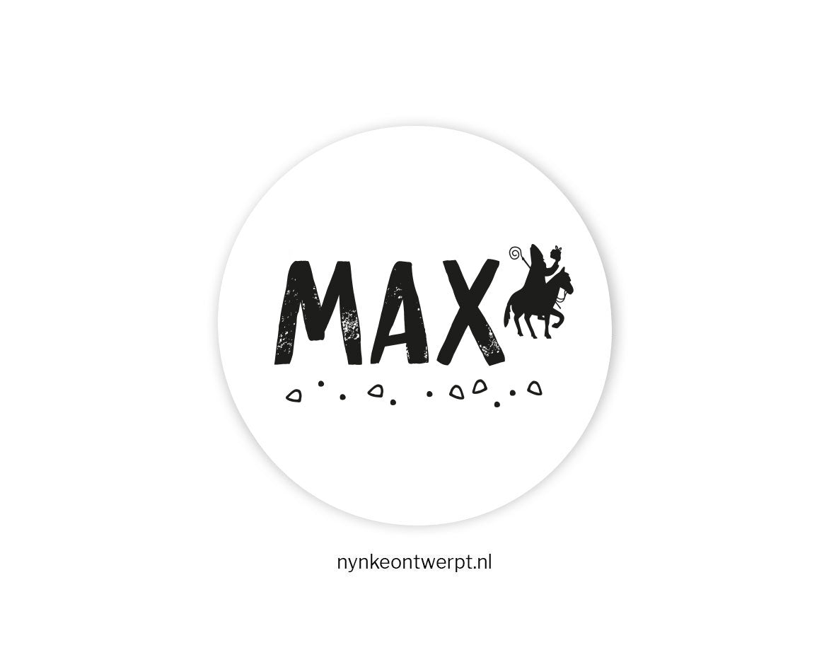 Sinterklaas sticker met naam | Stoer | 10 stuks
