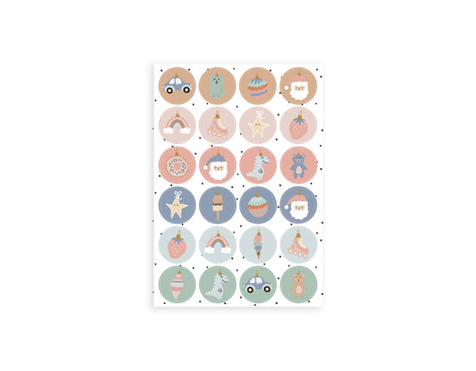 Stickervel A5 | Aftel kerst | 24 stuks