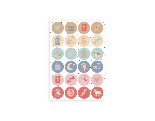 Stickervel A5 | Aftel sint | 24 stuks