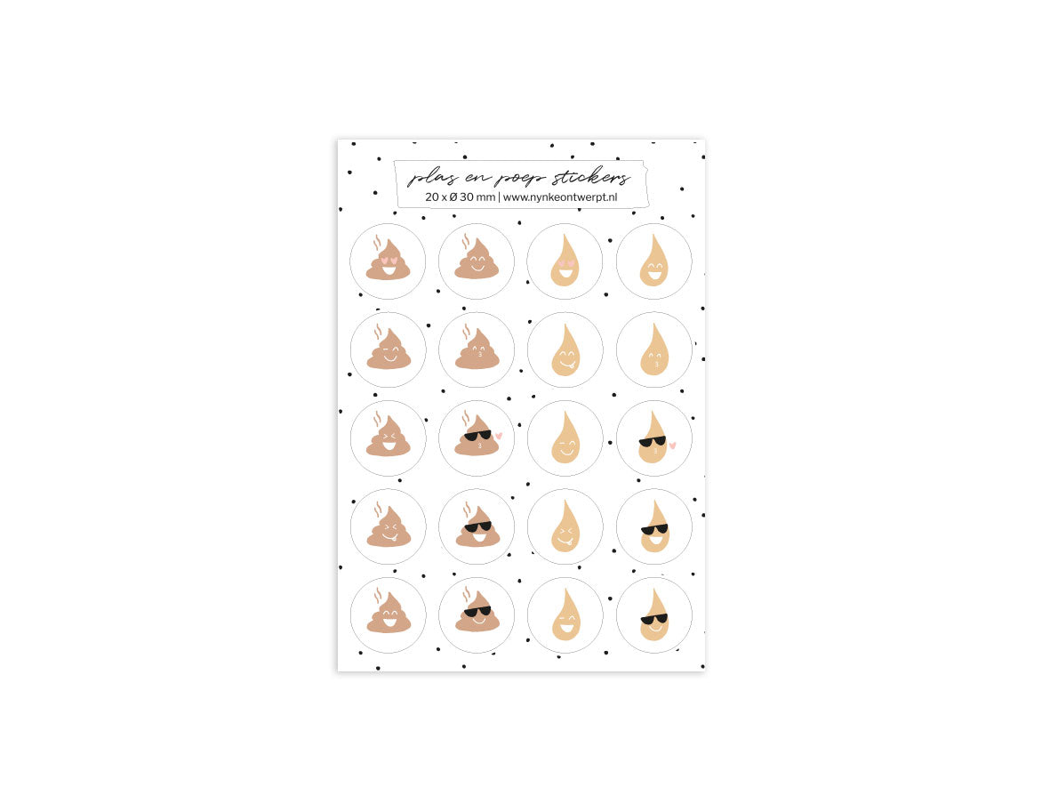 Stickervel met aftelposter A4 | Meisjes | Zindelijkheid | Plassie en poepie
